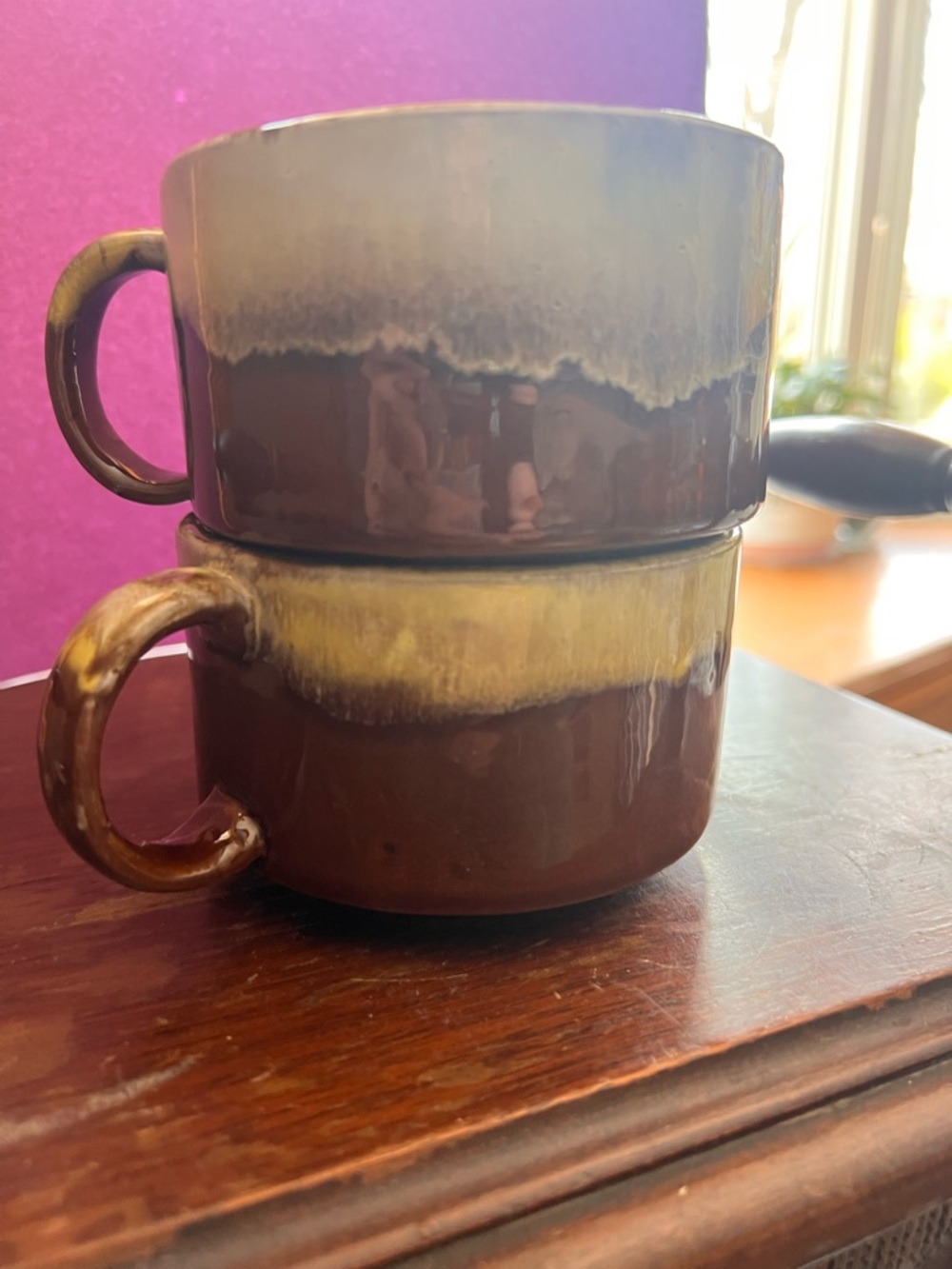 Korean Pottery Rustic Brown Ceramic Coffee Mug with Drip Glaze